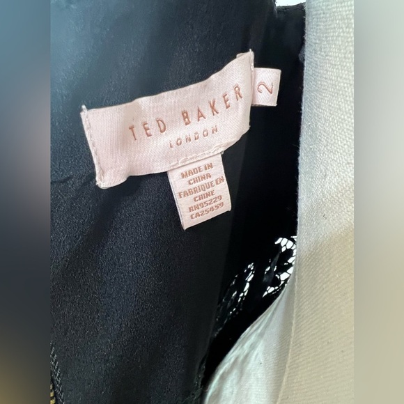 Ted Baker Monaa Lace Black Fit & Flare Midi Half Zip Dress Size 2 - Picture 8 of 13